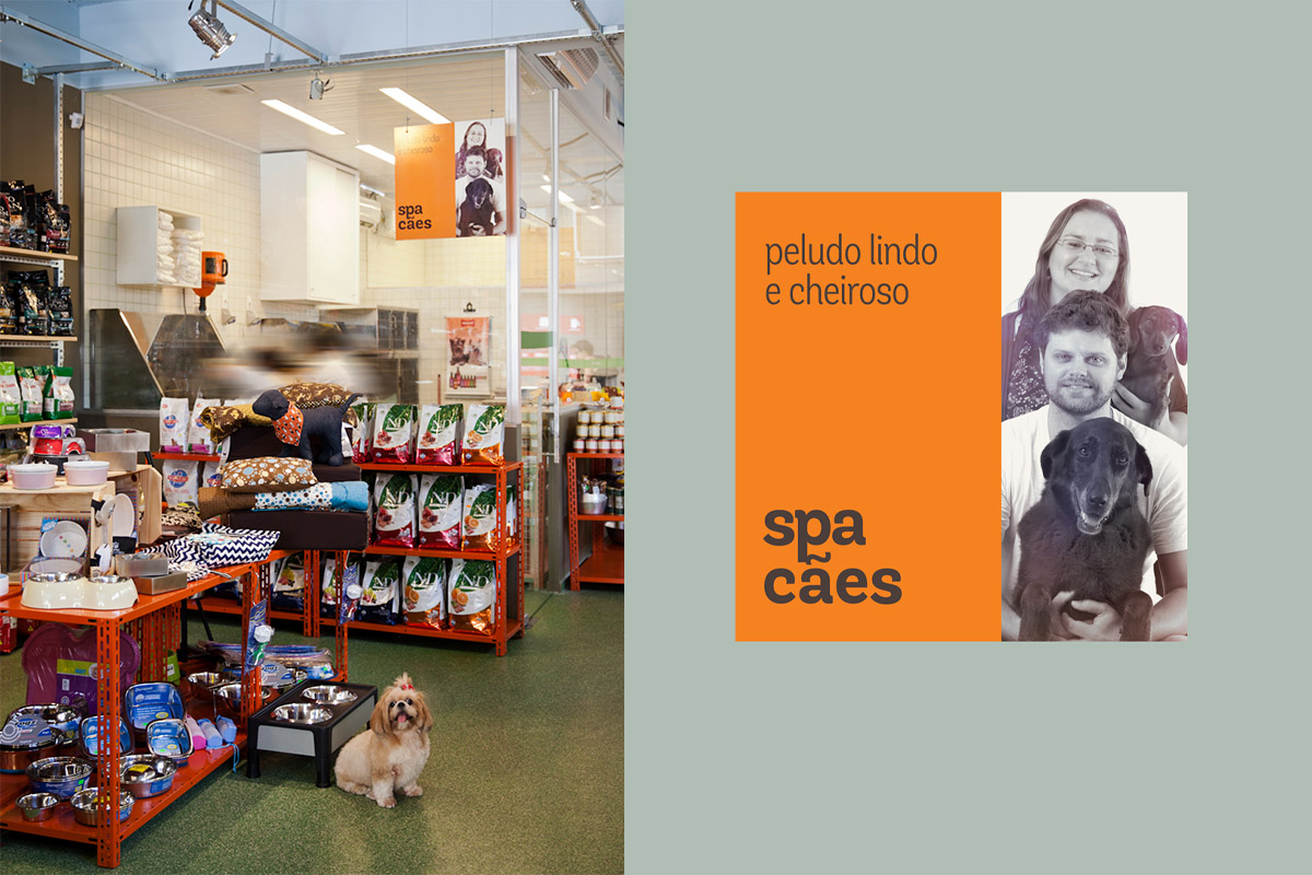 MOM shop with the wayfinding panel for the dog spa